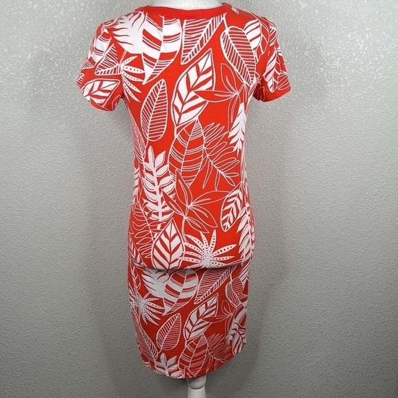 Old Navy Orange & White Tropical Short Sleeve T-Shirt Dress Size XS - Picture 4 of 6